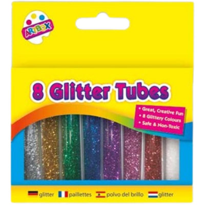 8 Tubes of Glitter Assorted Colours
