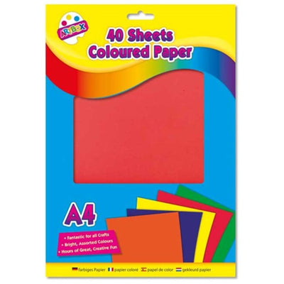 40 Sheets A4 Coloured Paper
