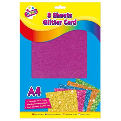 8 Sheets A4 Glitter Card