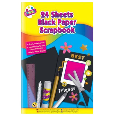 24 Sheets Scrapbook Black Paper