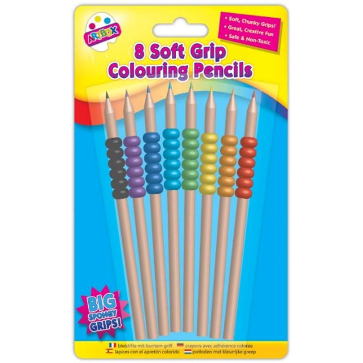 8 Soft Grip Colouring Pencils