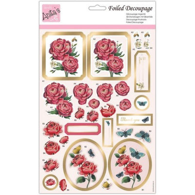 Foiled Decoupage, Rose Blooms