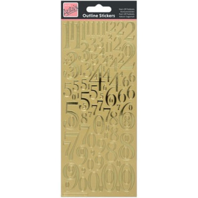 Outline Stickers, Mixed Numbers, Gold