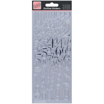 Outline Stickers, Mixed Numbers, Silver