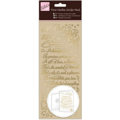 Outline Stickers, Verses, Baby Girl, Gold