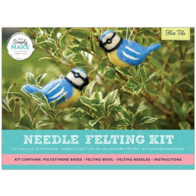 Needle Felting Kit, Blue Tits
