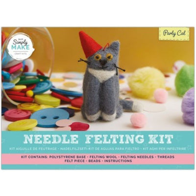 Needle Felting Kit, Party Cat
