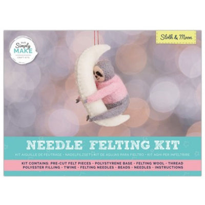 Needle Felting Kit, Sloth and Moon