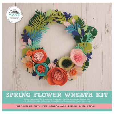 Needle Felting Kit, Spring Flower Wreath Kit