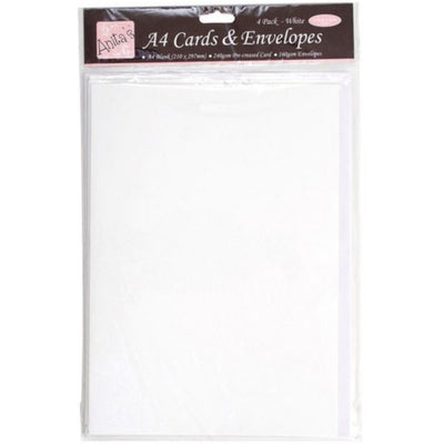 White A4 Cards & Envelopes (4 pack)
