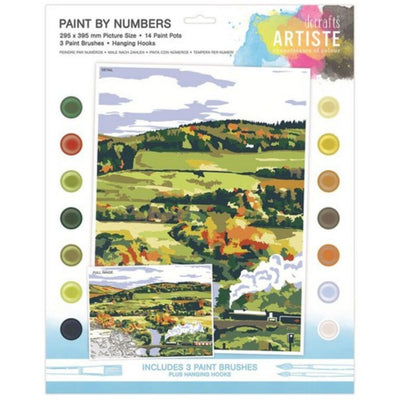 Paint By Numbers, Steam Landscape, 14 colours, 3 brushes