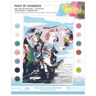 Paint By Numbers, Noble Elephant, 14 colours, 3 brushes