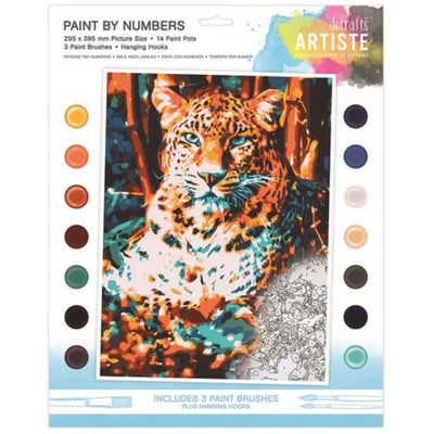 Paint By Numbers, Resting Leopard, 14 colours, 3 brushes