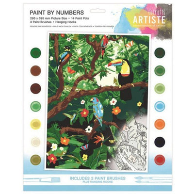 Paint By Numbers, Endangered Rainforest, 14 colours, 3 brushes