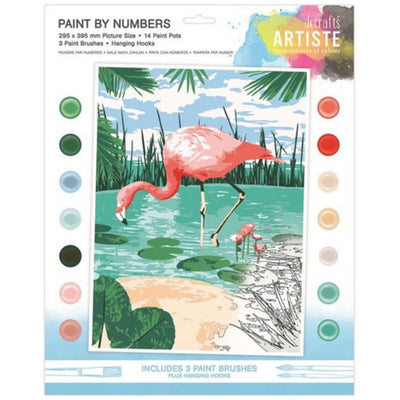 Paint By Numbers, Tropical Flamingo, 14 colours, 3 brushes