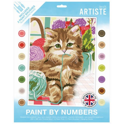 Paint By Numbers, Cute Kitten, 14 colours, 3 brushes