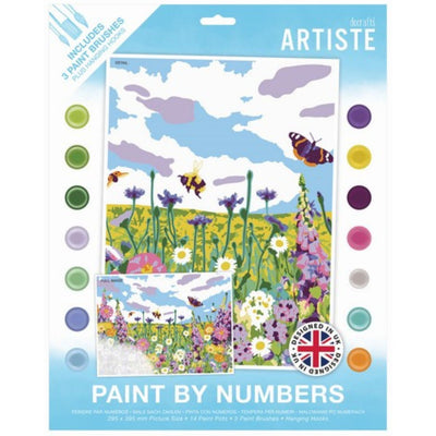 Paint By Numbers, Wild Meadow, 14 colours, 3 brushes