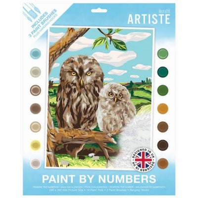 Paint By Numbers, Wise Owl, 14 colours, 3 brushes