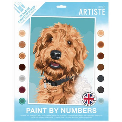 Paint By Numbers, Playful Labradoodle, 14 colours, 3 brushes