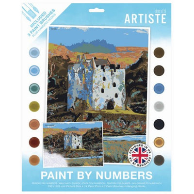 Paint By Numbers, Highland Castle, 14 colours, 3 brushes