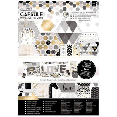 A4 Die-cut & Paper Pack (48 pack), Capsule, Geometric Mono