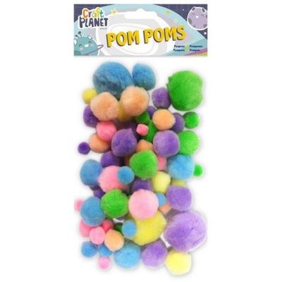 Pompoms, Pastel Assorted Colours (100 pack)