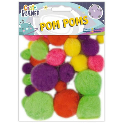 Pompoms, Neon Assorted Colours (30 pack)