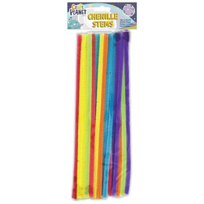 Chenille Stems, 6 Neon Colours 300mm (20 pack)