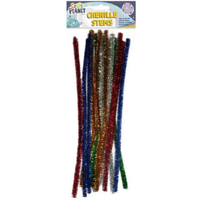 Stems Glitter, 5 Assorted Colours 300mm (15 pack)
