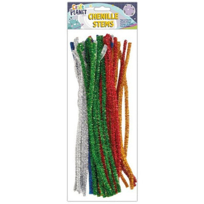 Stems Glitter, 5 Assorted Colours 300mm (40 pack)