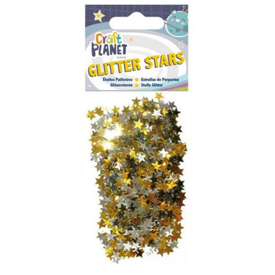 Glitter Stars 5g, Gold & Silver (6mm)