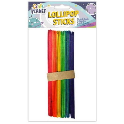 Lollipop Sticks, Extra Large, Assorted Colours (approx 25 pack)