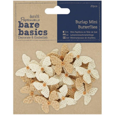 Burlap Mini Butterflies (20 pack)
