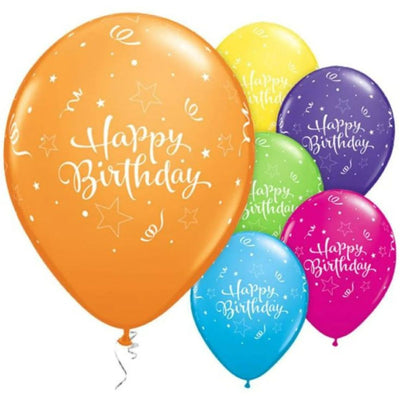 Shining Star Happy Birthday Balloons 28cm (6 pack)