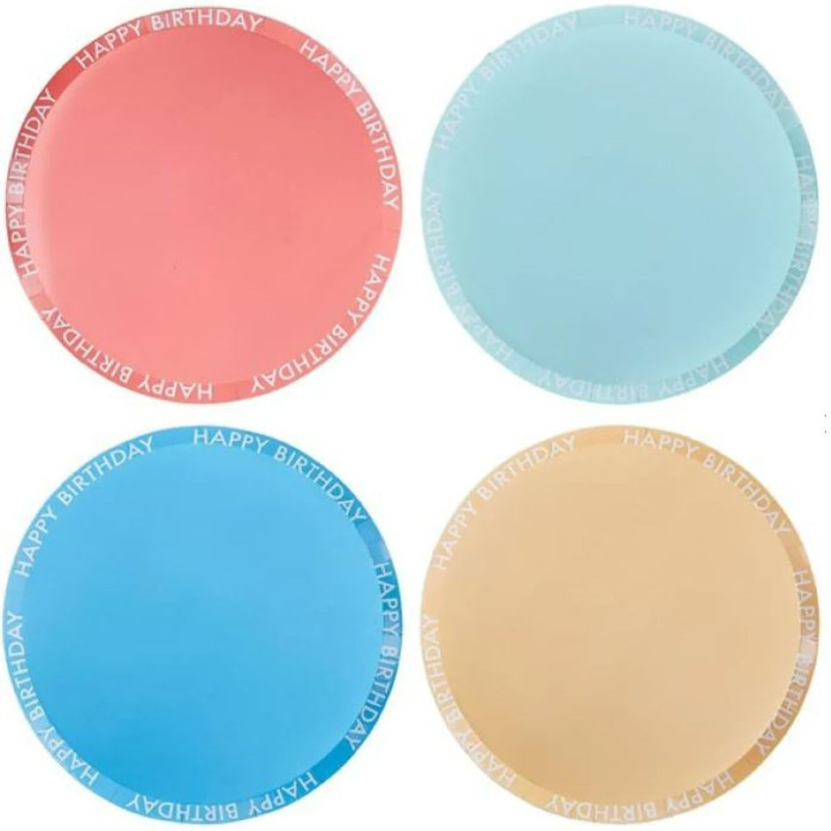 Mix It Up Brights Happy Birthday Eco Paper Plates 25cm (8 pack)