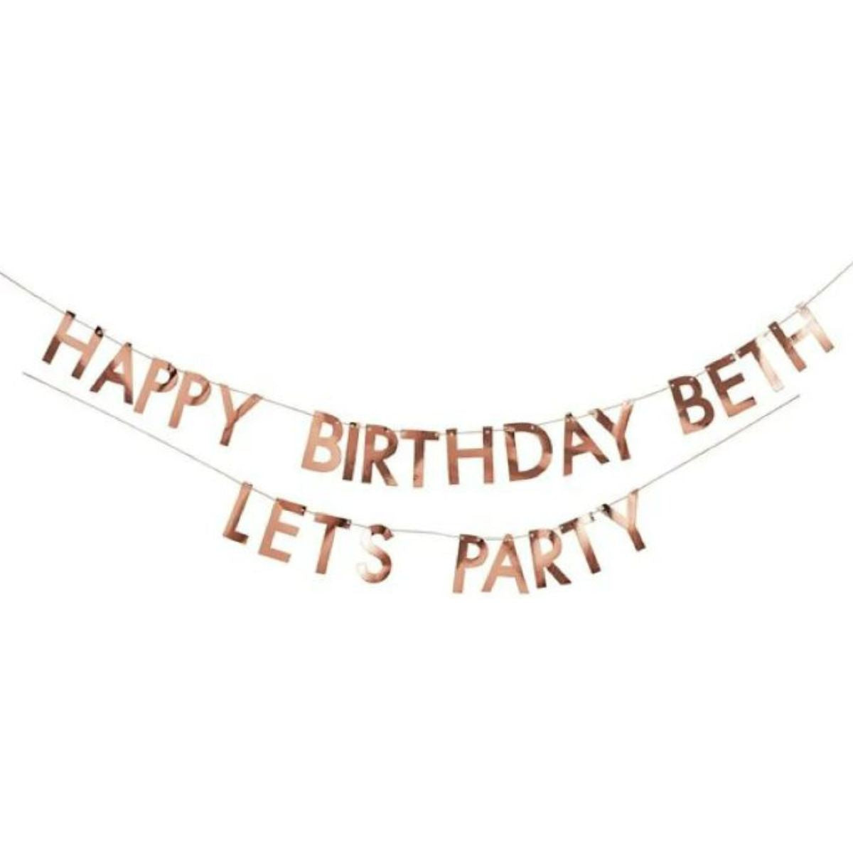 Mix It Up Rose Gold Personalised 'Happy Birthday' Paper Banner