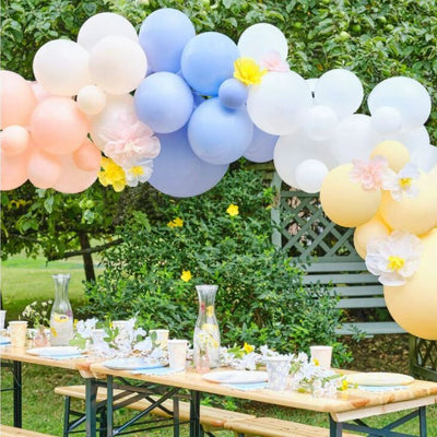 Spring Balloon Arch with Paper Flowers