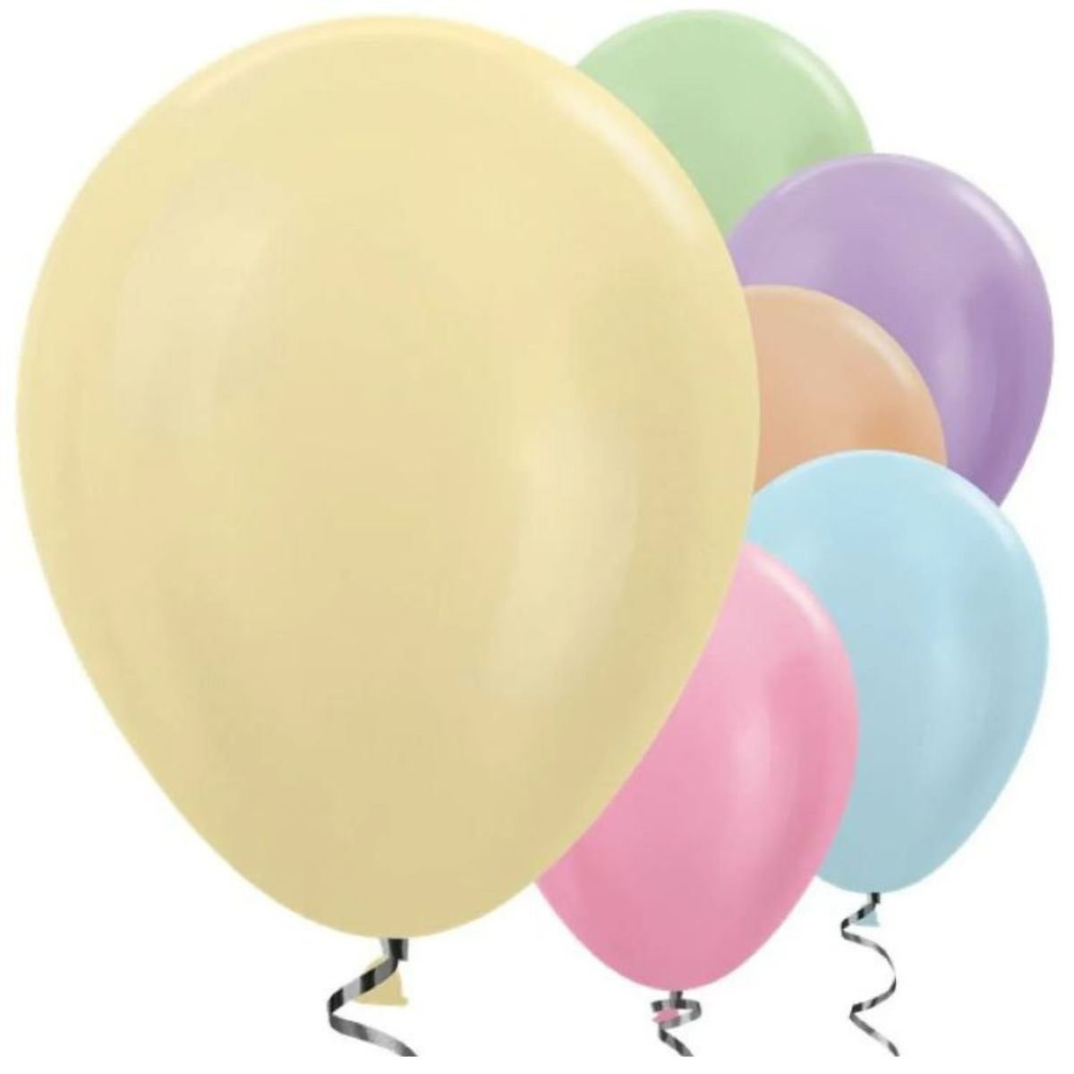 Multi-coloured Satin Balloons 30cm (50 Pack)