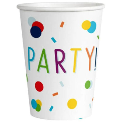 Confetti Birthday Paper Cups 250ml (8 pack)