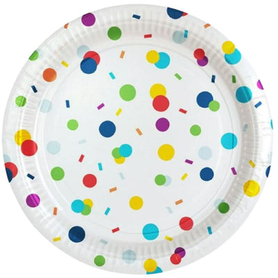 Confetti Birthday Paper Dessert Plates 18cm (8 pack)