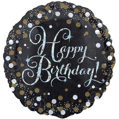 Happy Birthday Gold Sparkling Celebration Balloon 46cm (Foil)