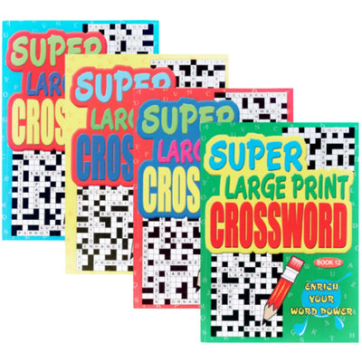 Large Print A4 Crossword Book, 64 Pages